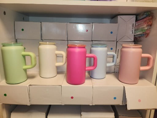 16oz Stainless Steel Mugs with matching straw