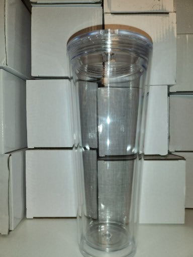 24 oz. Acrylic Snow Globe Tumblers with Acrylic Lid and Straw.