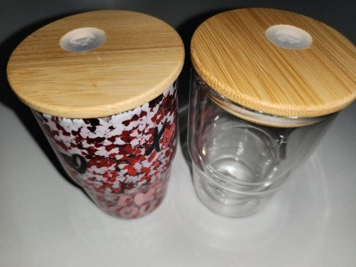 4 0z Glass Snow Globe Shot Glass with Bamboo Lid and Straw